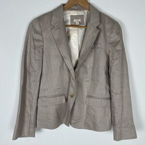 J crew Linen schoolboy blazer Beige Oatmeal Size 12